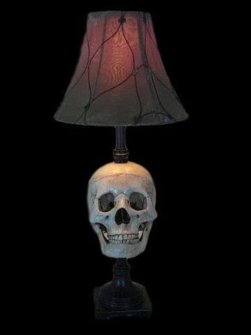 Skeletons And More Horror Movie Props "Desk Lamp With Life-size Skull And Antique Shade" Haunted House Lighting 3 Skeletons And More Horror Movie Props "Desk Lamp With Life-size Skull And Antique Shade" Haunted House Lighting
