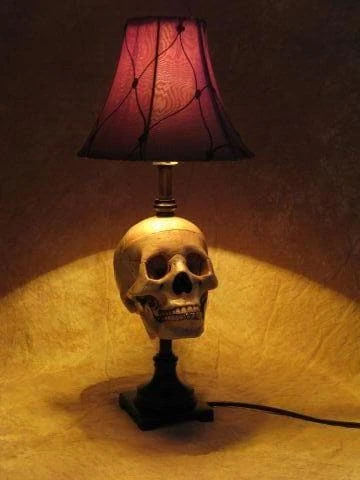 Skeletons And More Horror Movie Props "Desk Lamp With Life-size Skull And Antique Shade" Haunted House Lighting 5 Skeletons And More Horror Movie Props "Desk Lamp With Life-size Skull And Antique Shade" Haunted House Lighting
