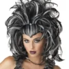 Morris Accessories "Evil Sorceress - Black And White" Halloween Wig 1 Morris Accessories "Evil Sorceress - Black And White" Halloween Wig
