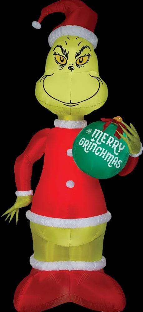Morris Giant Airblown Grinch With Ornament 3 Morris Giant Airblown Grinch With Ornament
