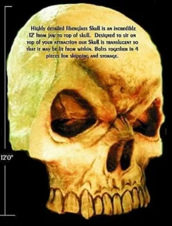 Skeletons And More "Giant Skull" Haunted House Facade