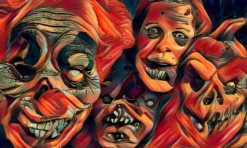 The Horror Dome Decorations Horror Faces Poster