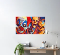 The Horror Dome Decorations Horror Faces Poster