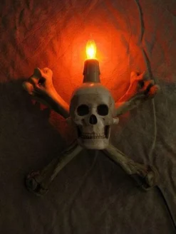 Skeletons And More "Humerus Bone Wall Sconce With 3 Inch Skull" Haunted House Lighting 9 Skeletons And More