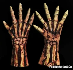 The Horror Dome "Rotted Bloody Zombie Skeleton Hands" Deluxe Halloween Costume Gloves Hands & Feet