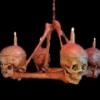 Buckeys Boneyard "Skull/Femur Bone Chandelier" Haunted House Lighting Realistic Props